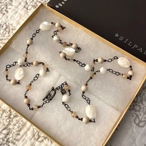 Silpada Necklace. Cream & Tan Pearl beads.